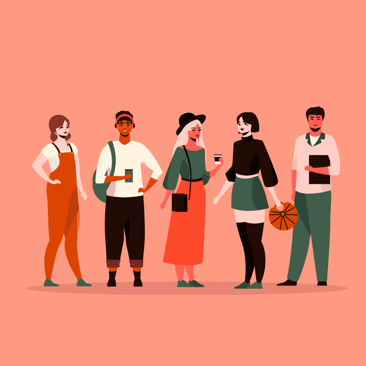 Hipster People Vector Template