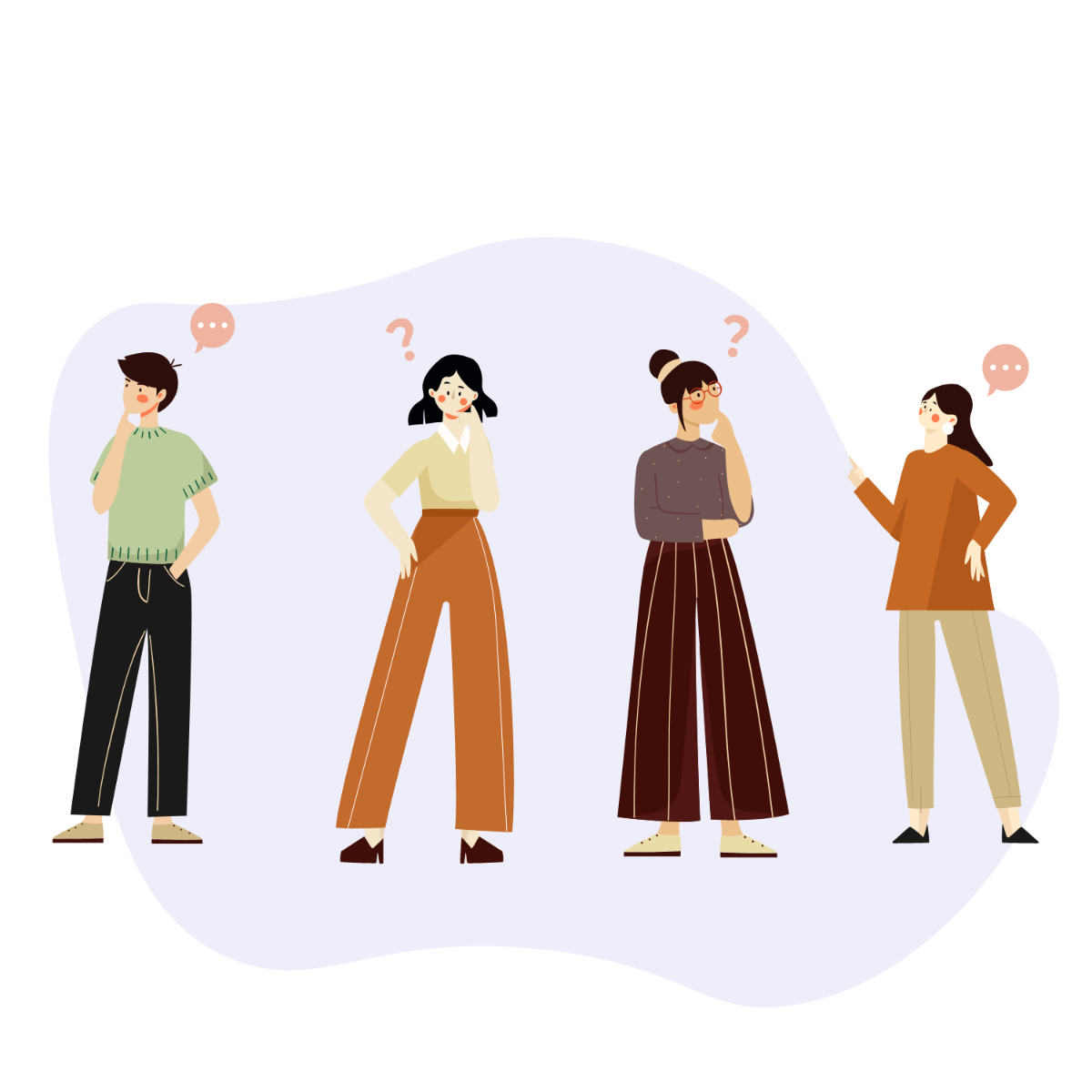 Person Thinking Vector Template