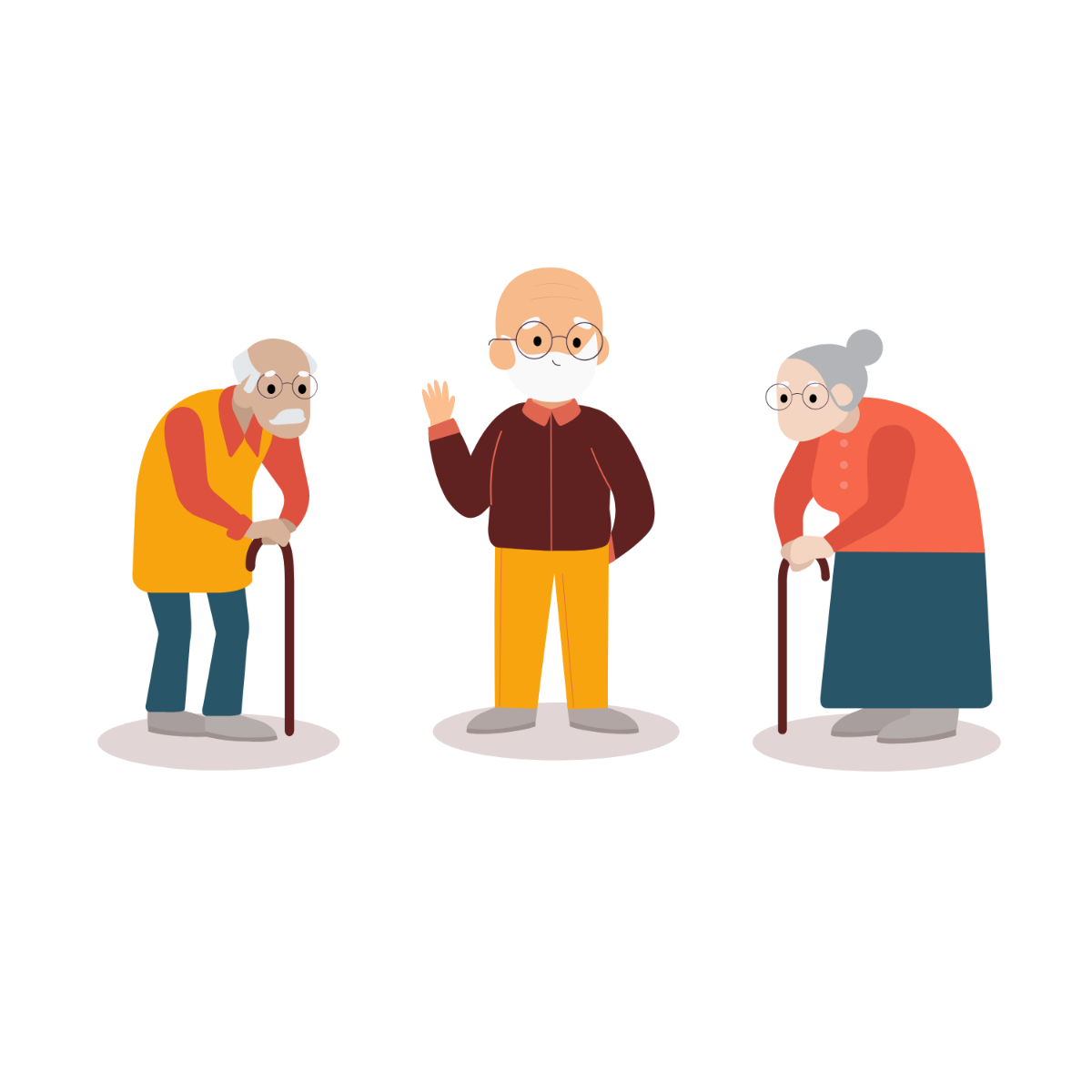 Old People Vector Template