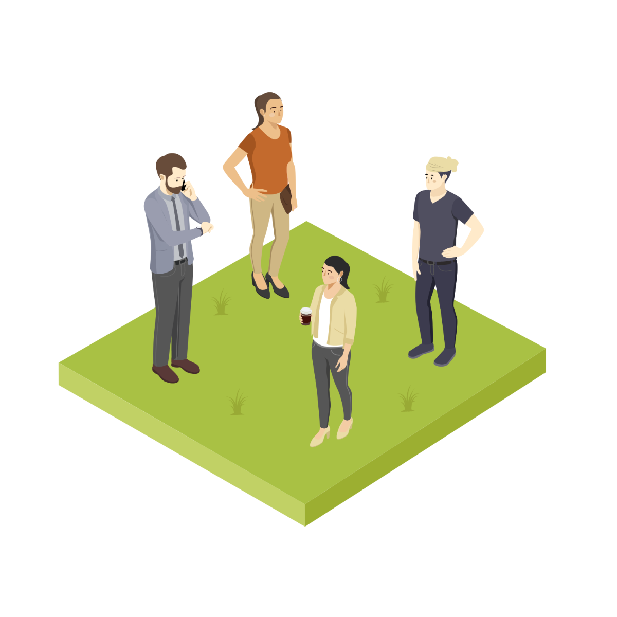 Isometric People Vector Template