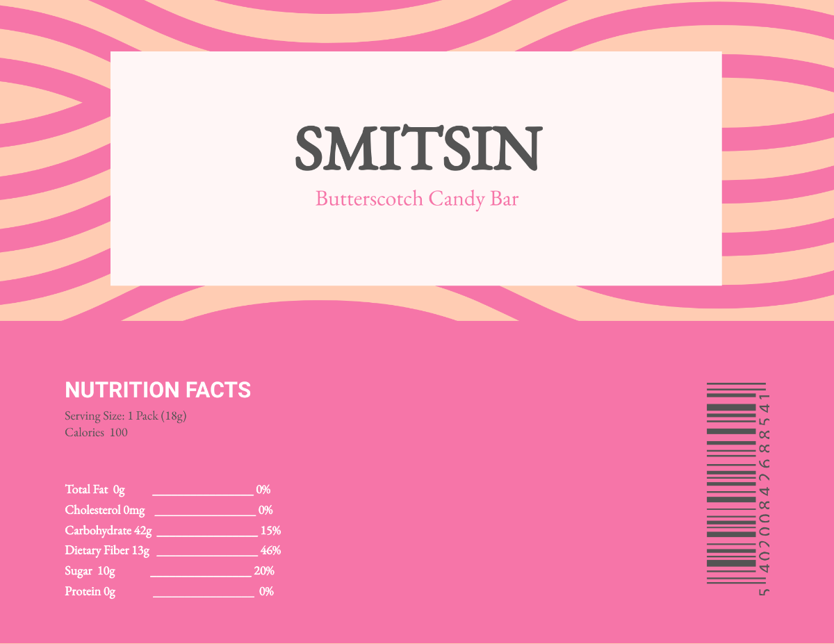 Blank Candy Bar Wrapper Template