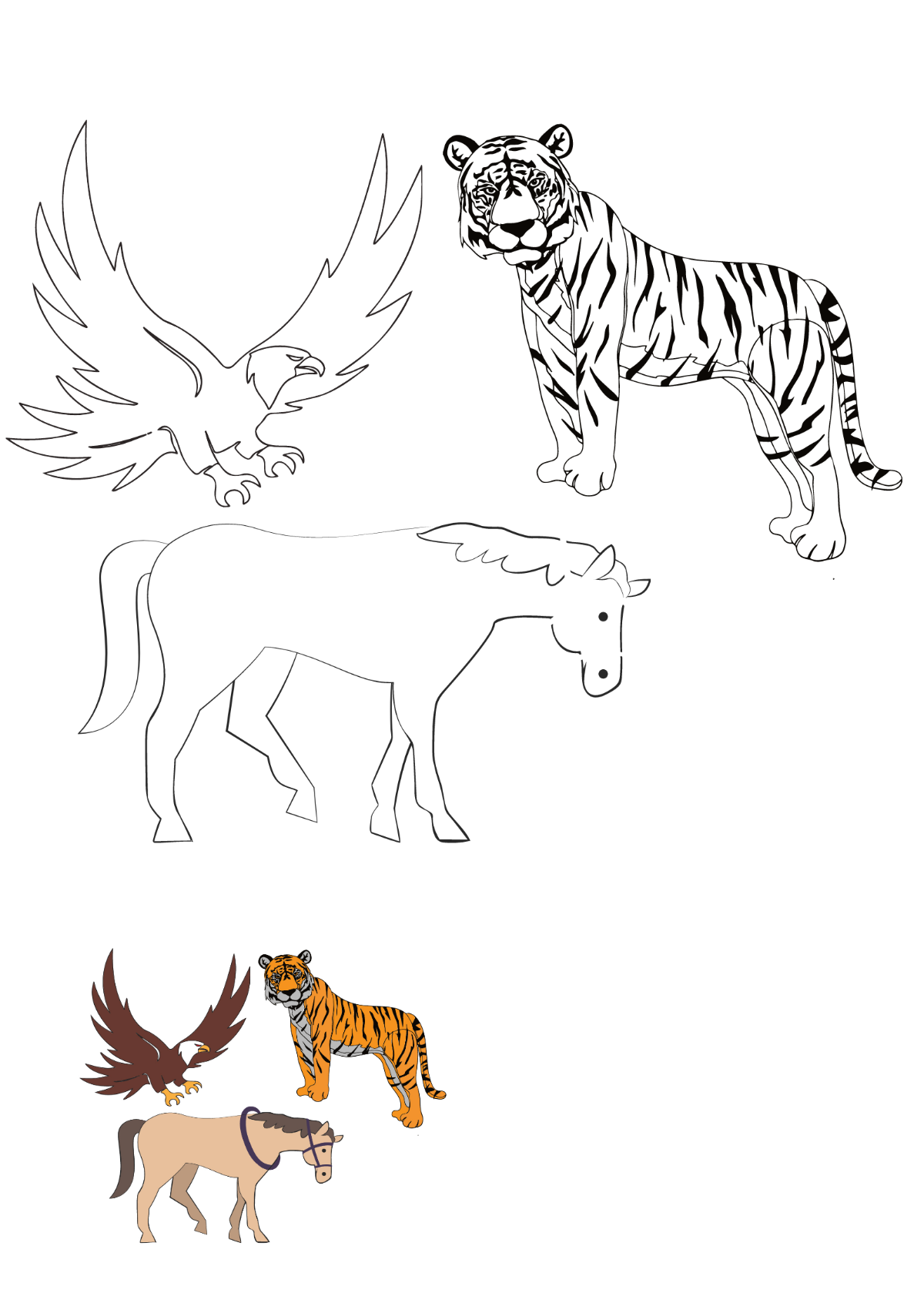 Realistic Animal Coloring Pages Template