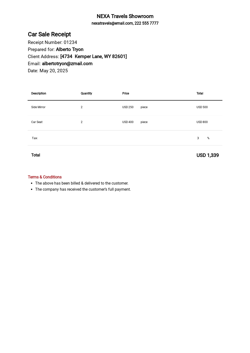 Free Receipt Templates In Microsoft Excel Xls Template Net