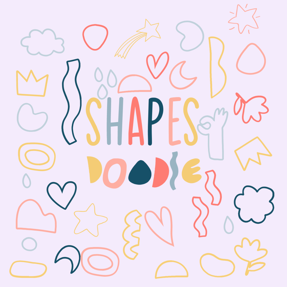 Doodle Shapes Vector Template