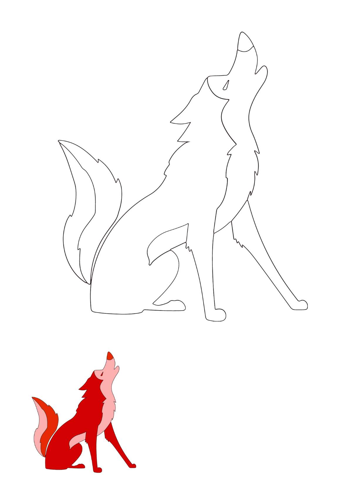 Wolf Anime Coloring Pages Template