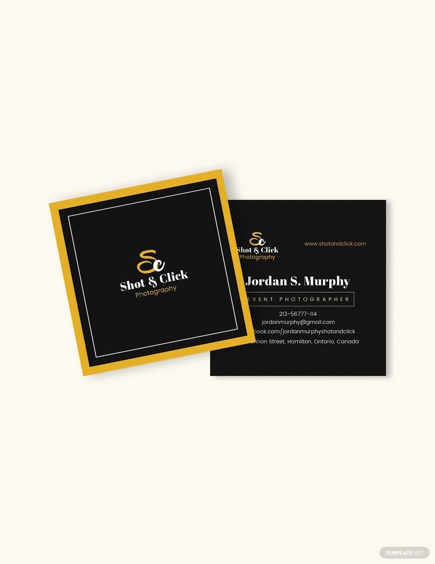 Square Photography Business Card Template