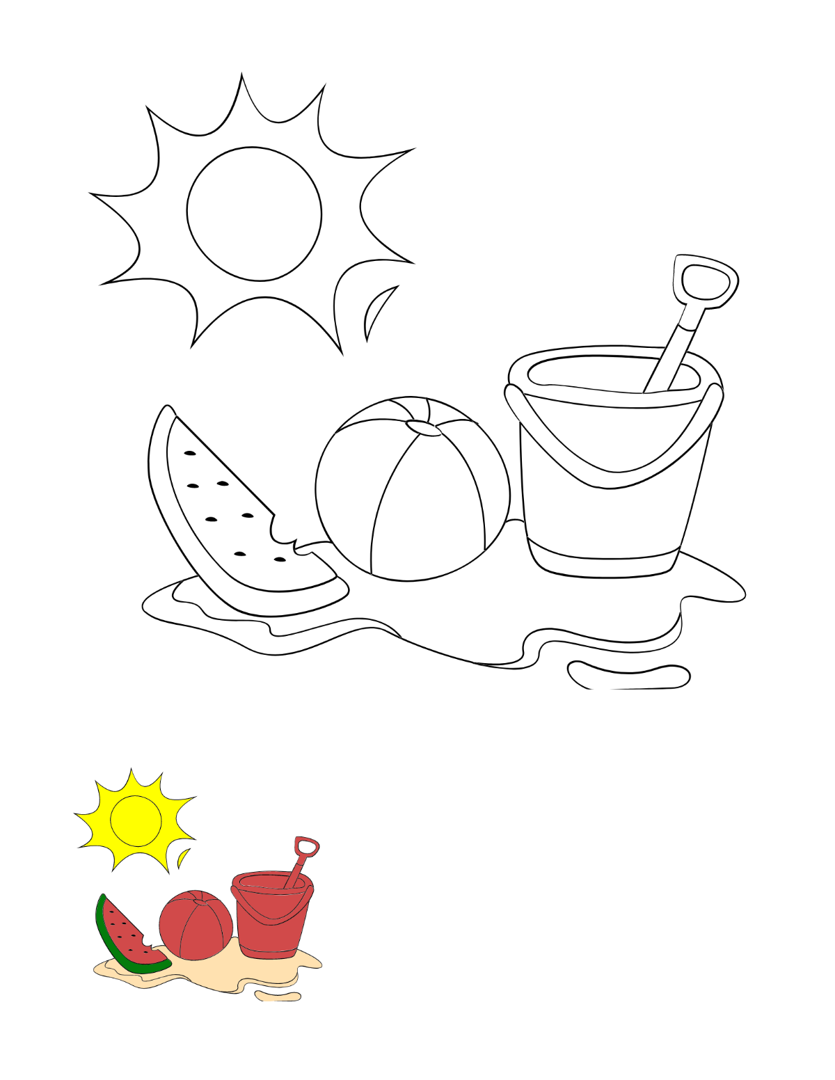 Summer Coloring Page For Seniors Template