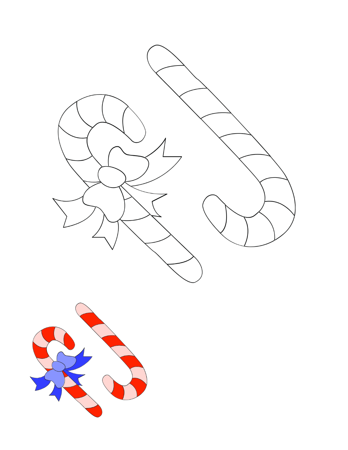 candy cane coloring page Template