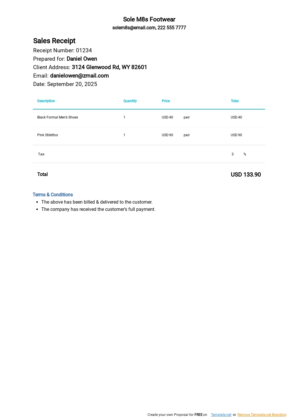 5 Free Receipt Templates In Microsoft Excel Xls Template Net