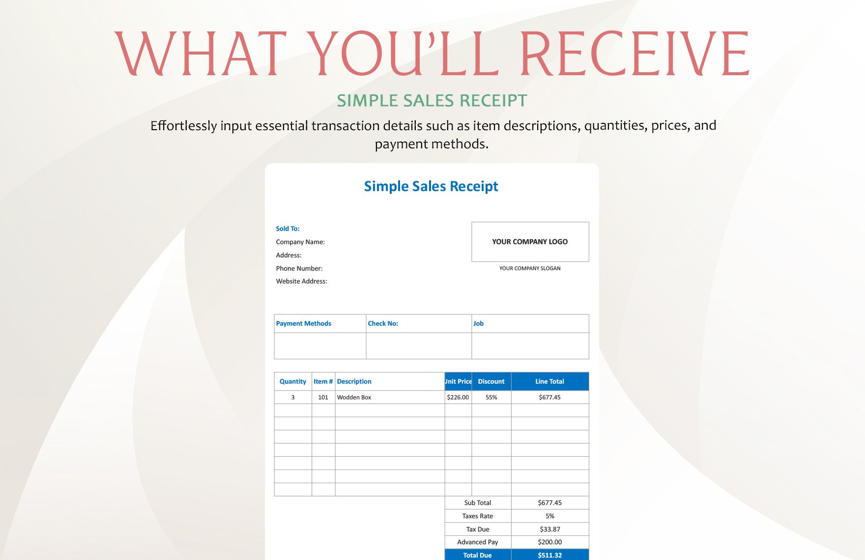 Simple Sales Receipt Template