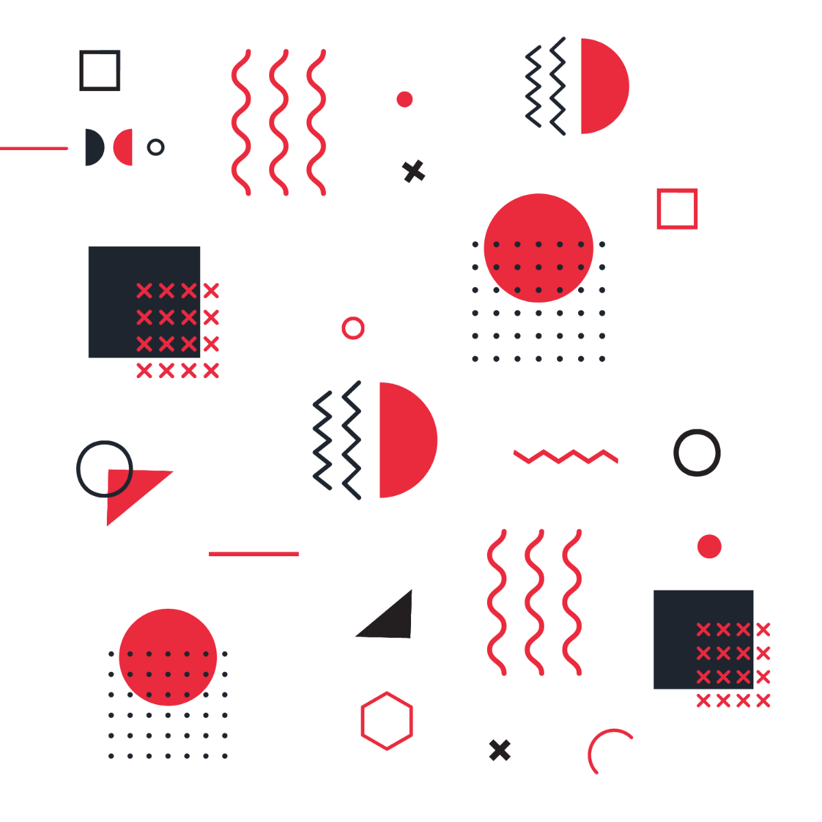 Red Geometric Vector Template