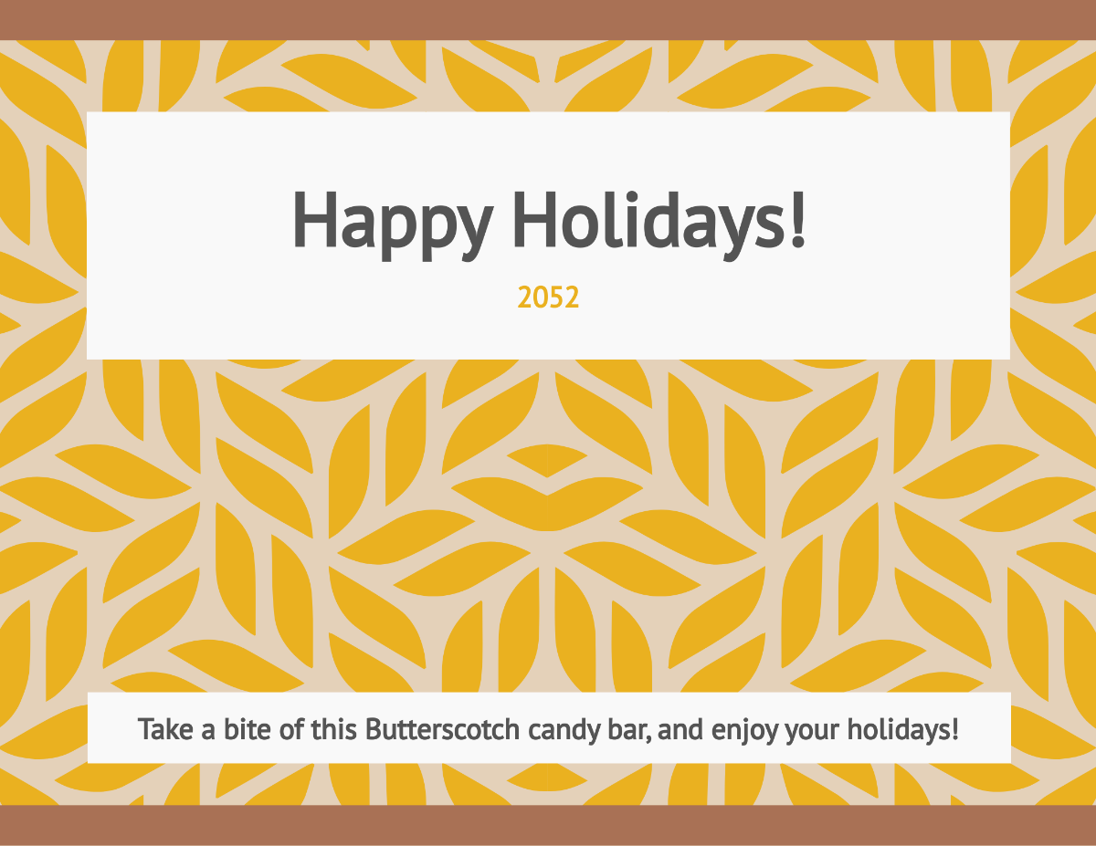 Holiday Candy Bar Wrapper Template