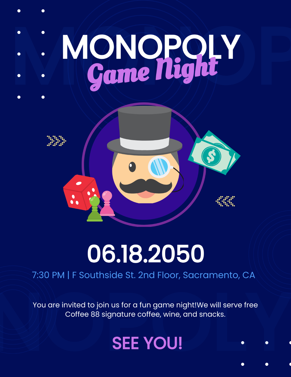 Free Monopoly Invitation Template