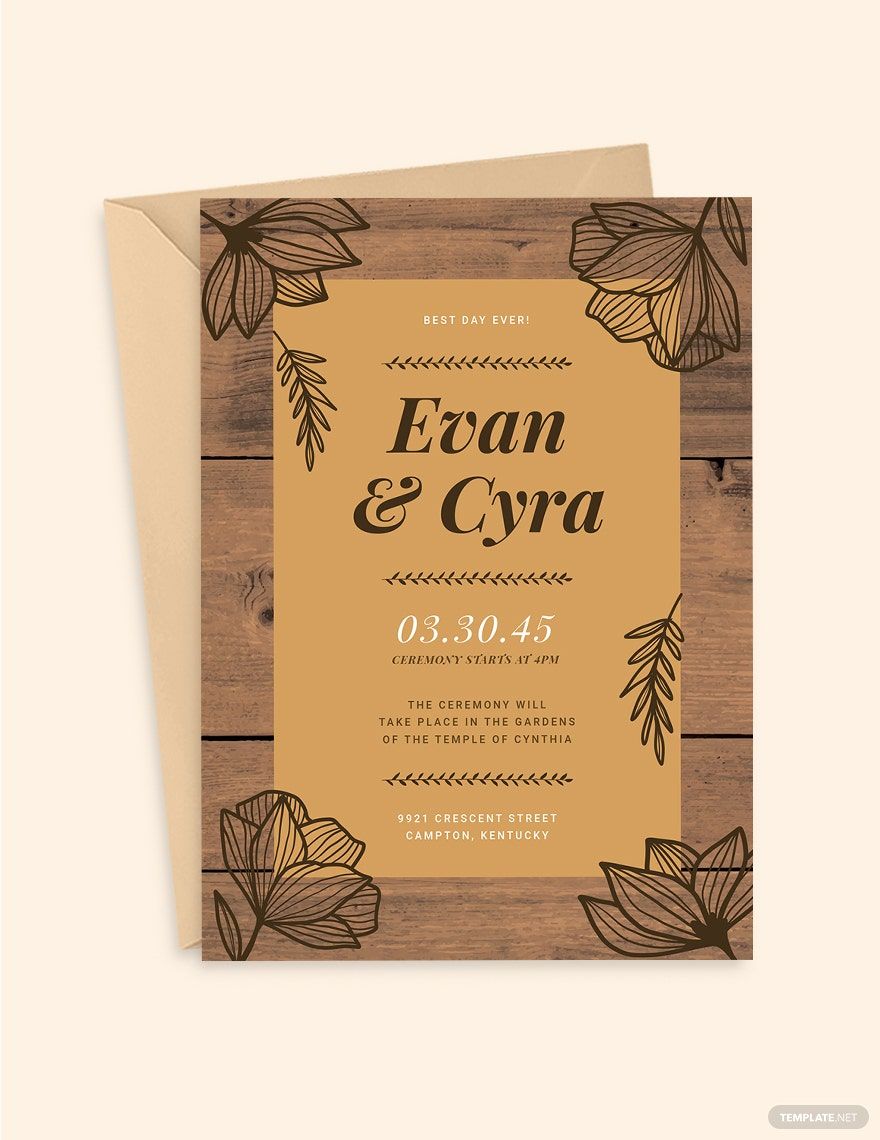 Brown Fall Wedding Invitation Suite Template