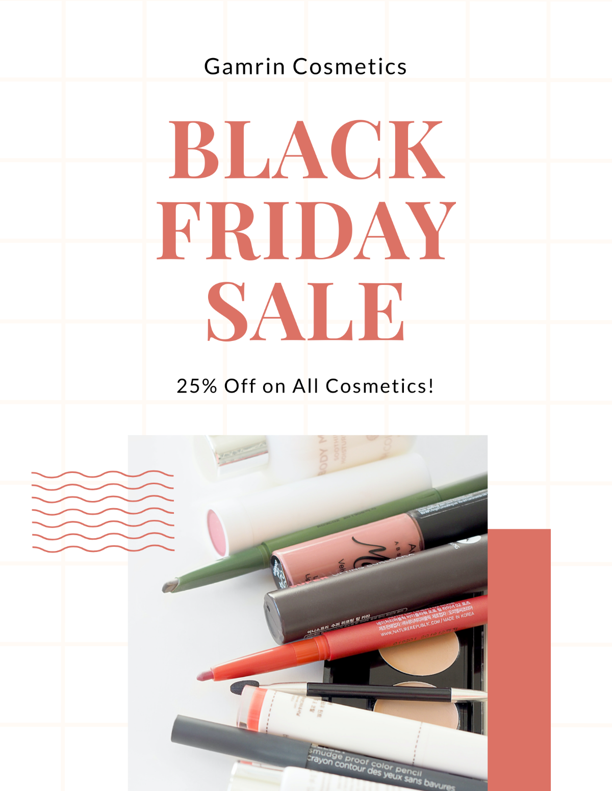 Black Friday Cosmetics Sale Flyer Template - Edit Online & Download