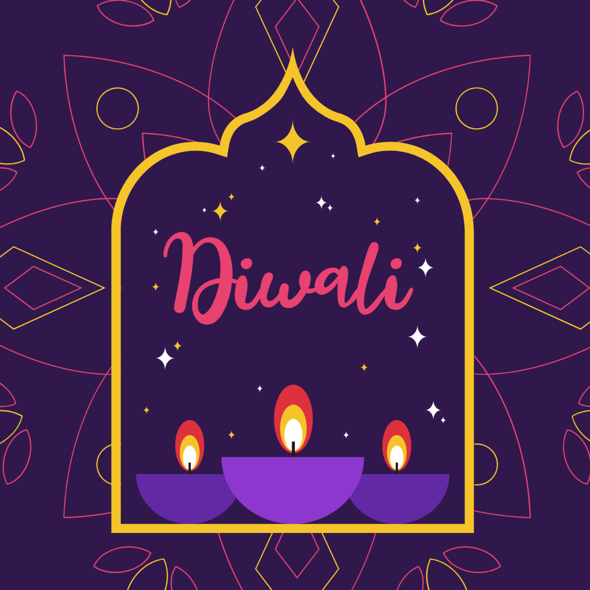 Diwali Poster Vector Template