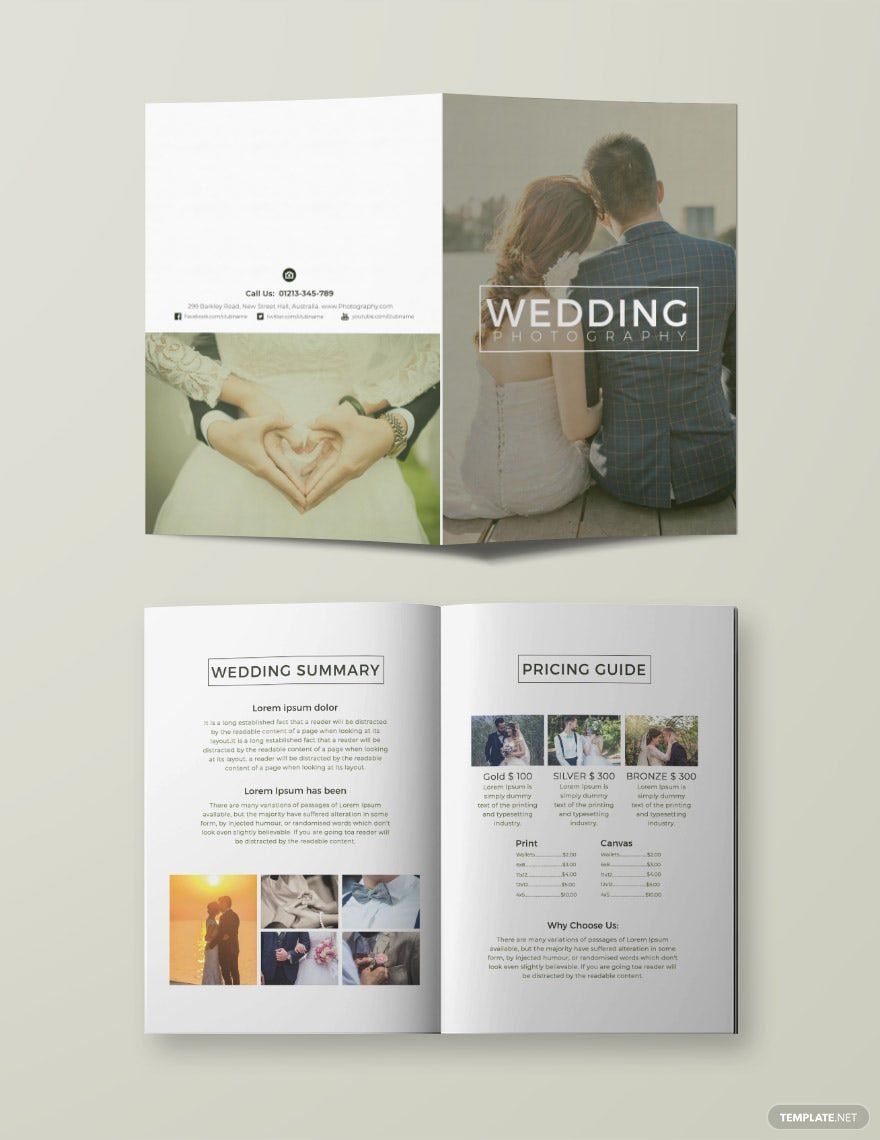 Wedding Photography Bi-fold Brochure Template