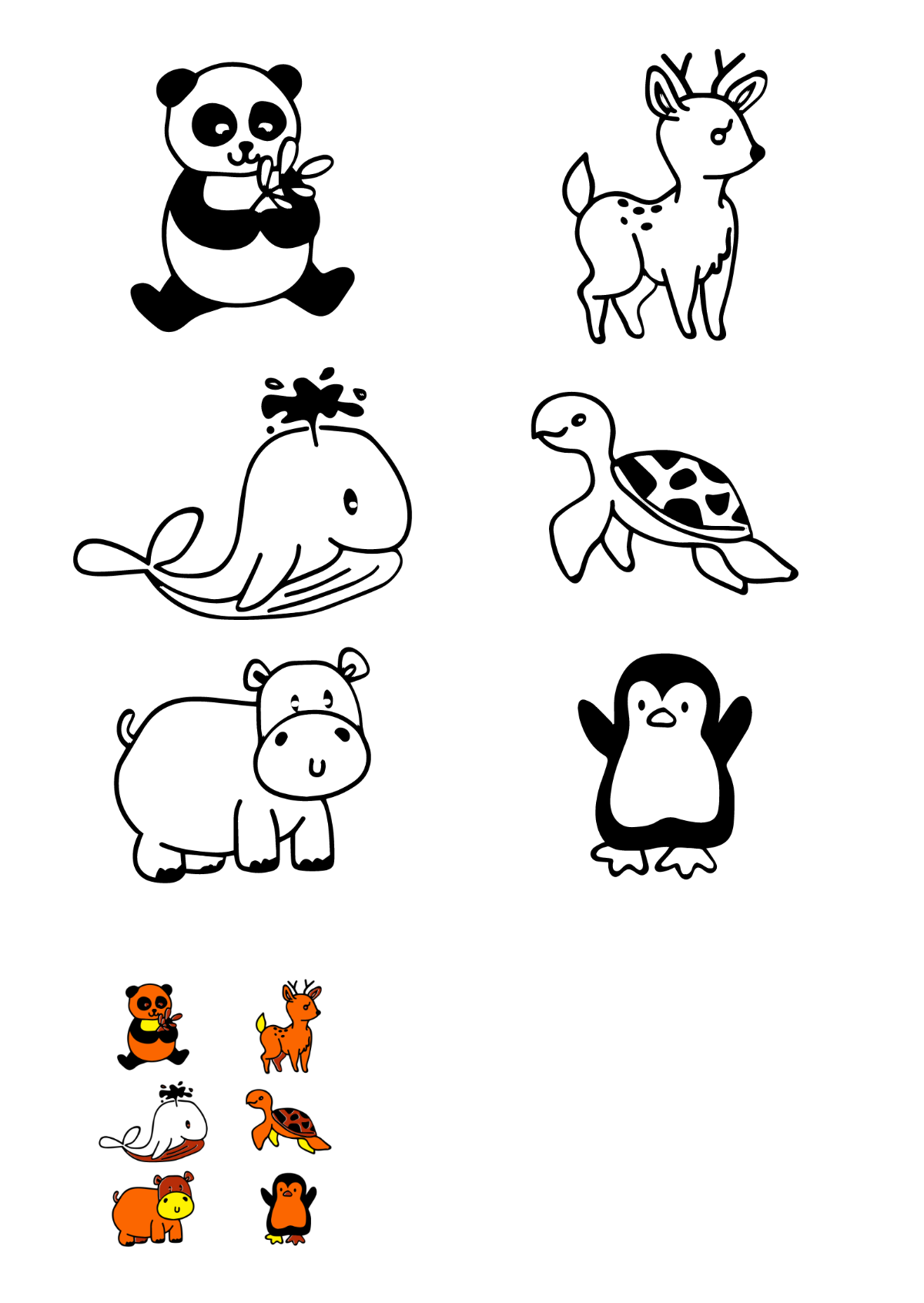 Animated Animal Coloring Pages Template