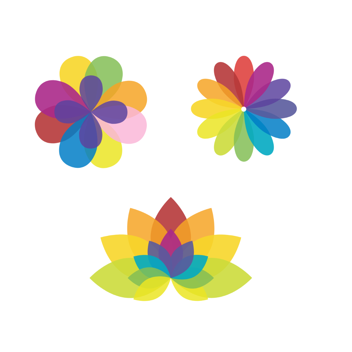 Flower Rainbow Vector Template
