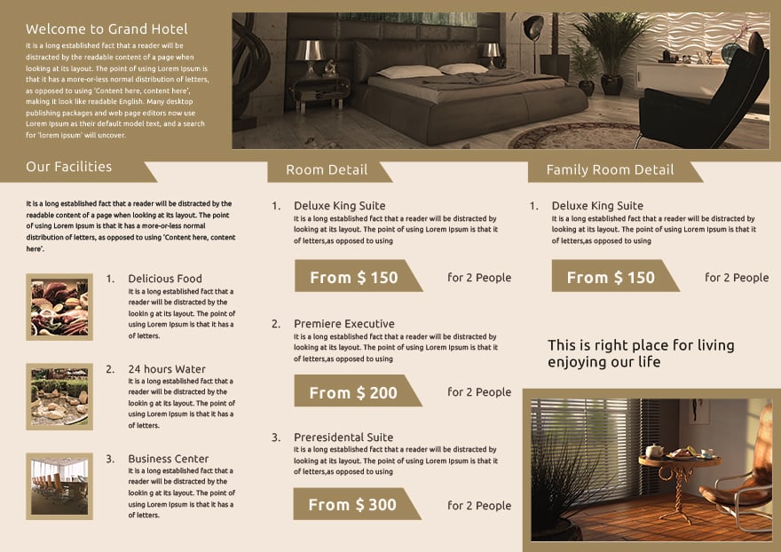 Hotel A TriFold Brochure Template