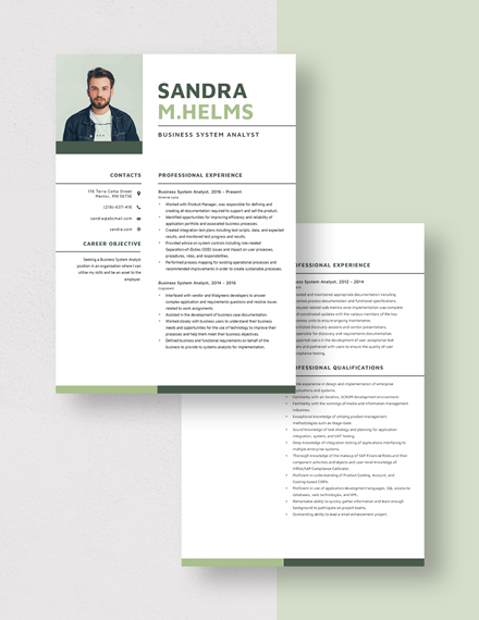 Business System Analyst Resume Download