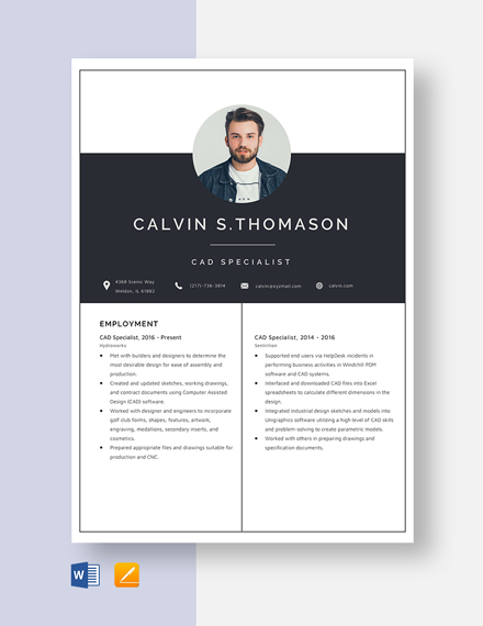 CAD Librarian Resume Template - Word, Apple Pages | Template.net