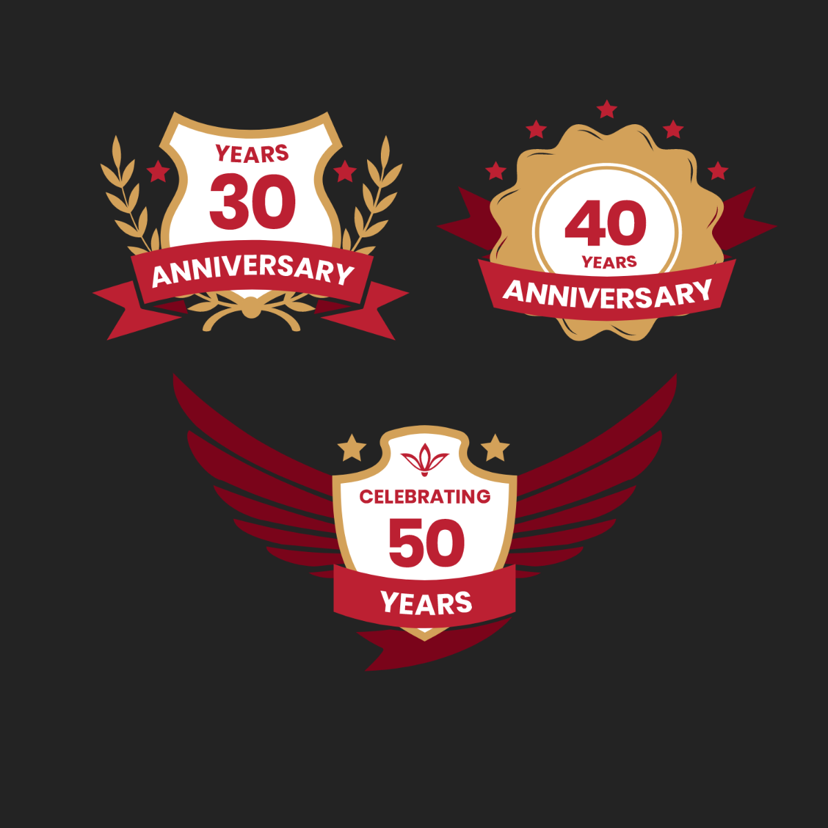 Free Anniversary Crest Vector Template