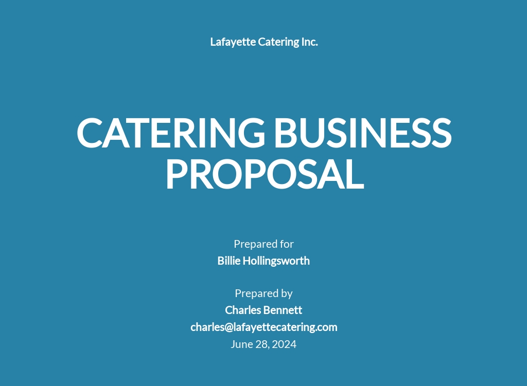 Catering Proposal Templates