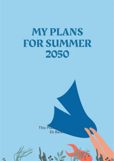 Free Summer Planner Cover Template to Edit Online