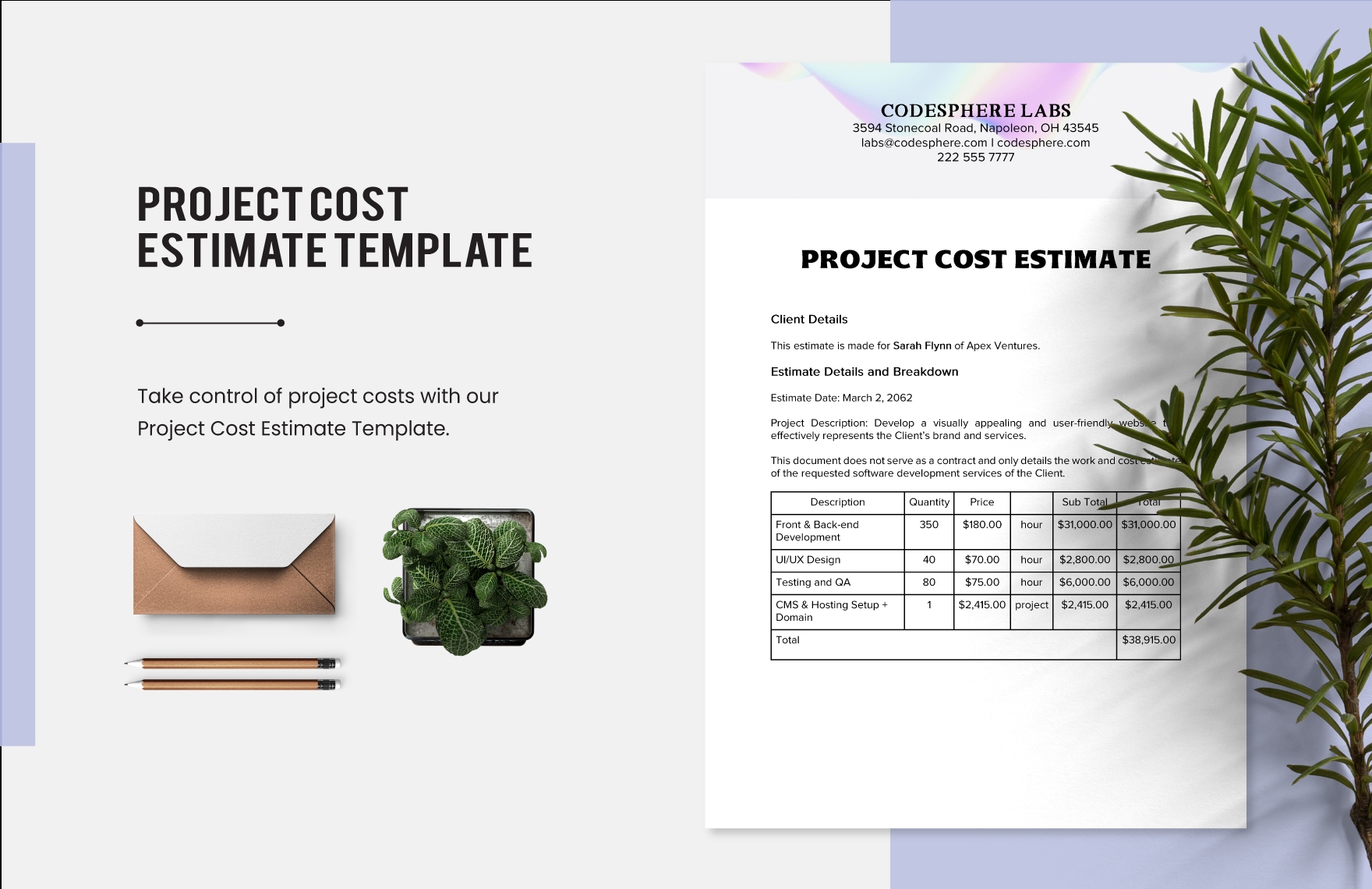 Free Project Estimate Templates Editable And Printable Free Project Estimate Templates Editable And Printable