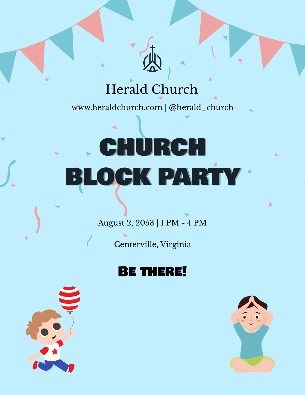 Church Block Party Flyer Template - Edit Online & Download