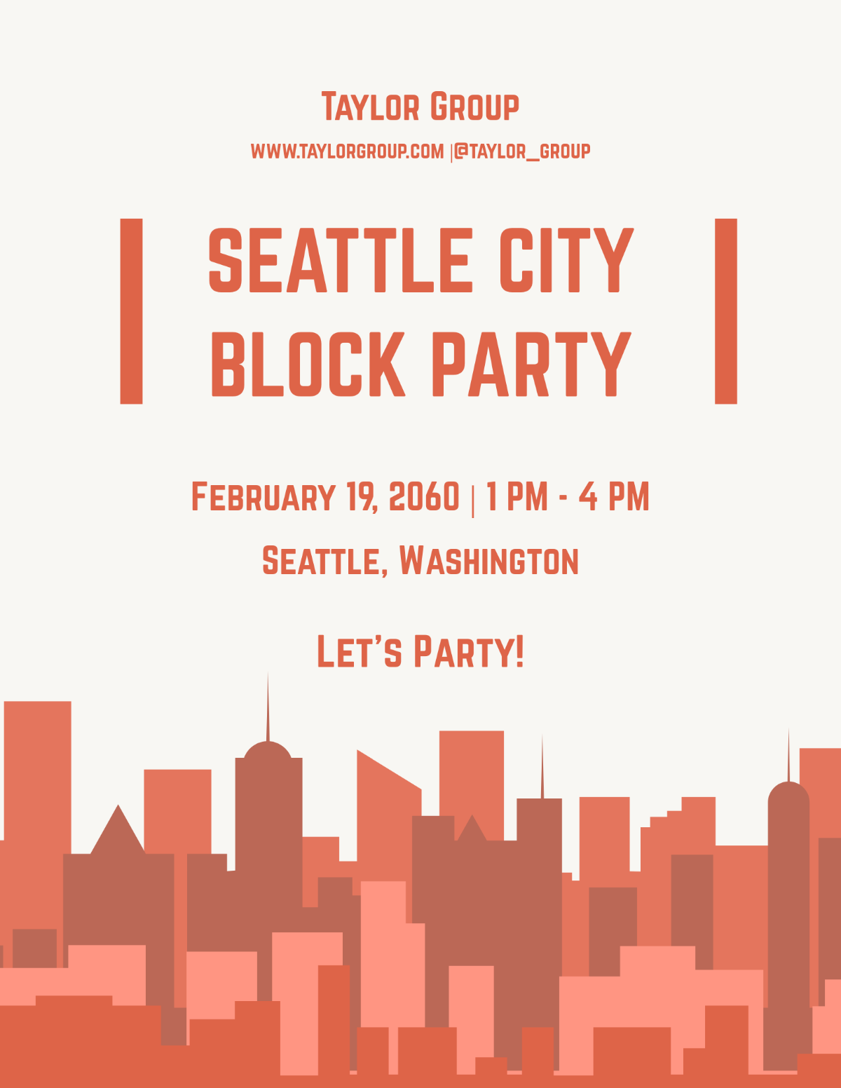 Free City Block Party Flyer Template