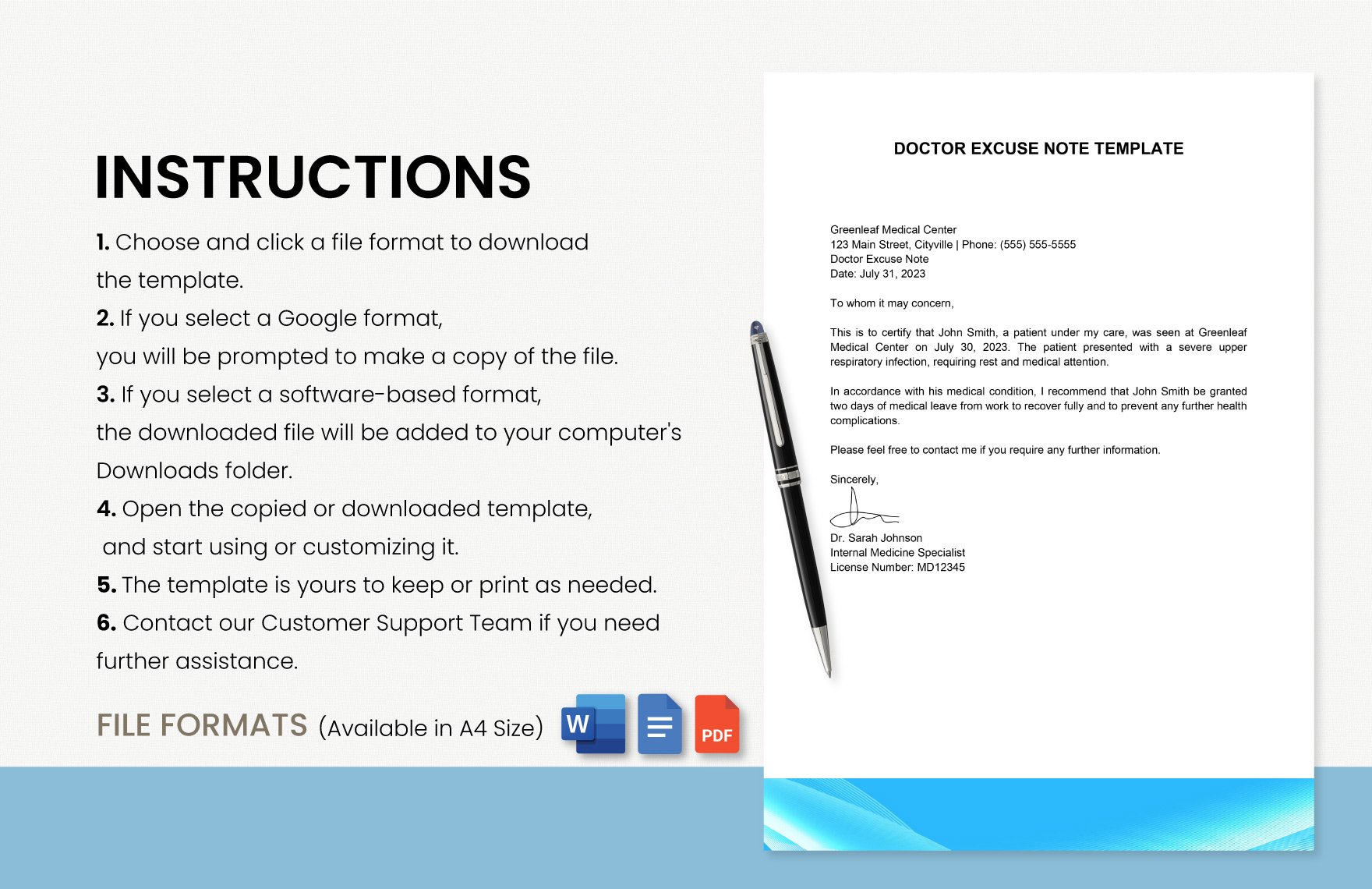Doctor Excuse Note Template