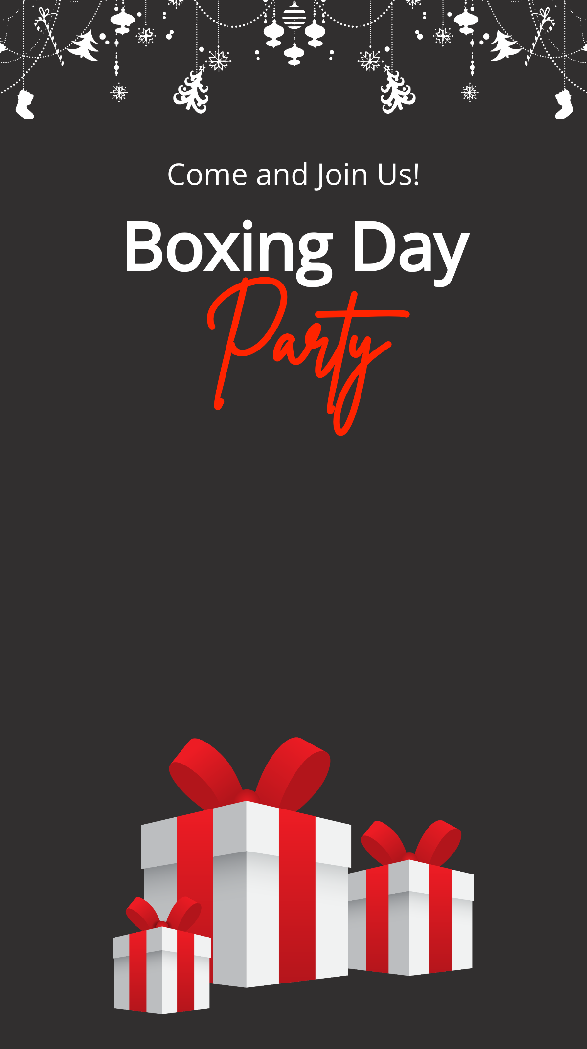 Boxing Day Party Snapchat Geofilter Template