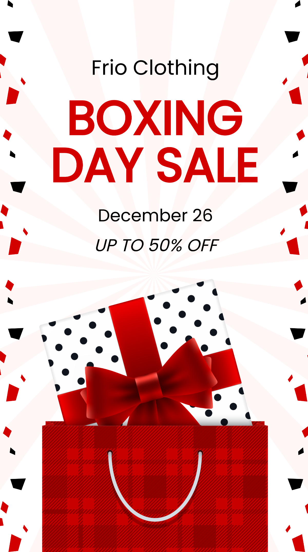 Free Boxing Day Sale Whatsapp Post Template