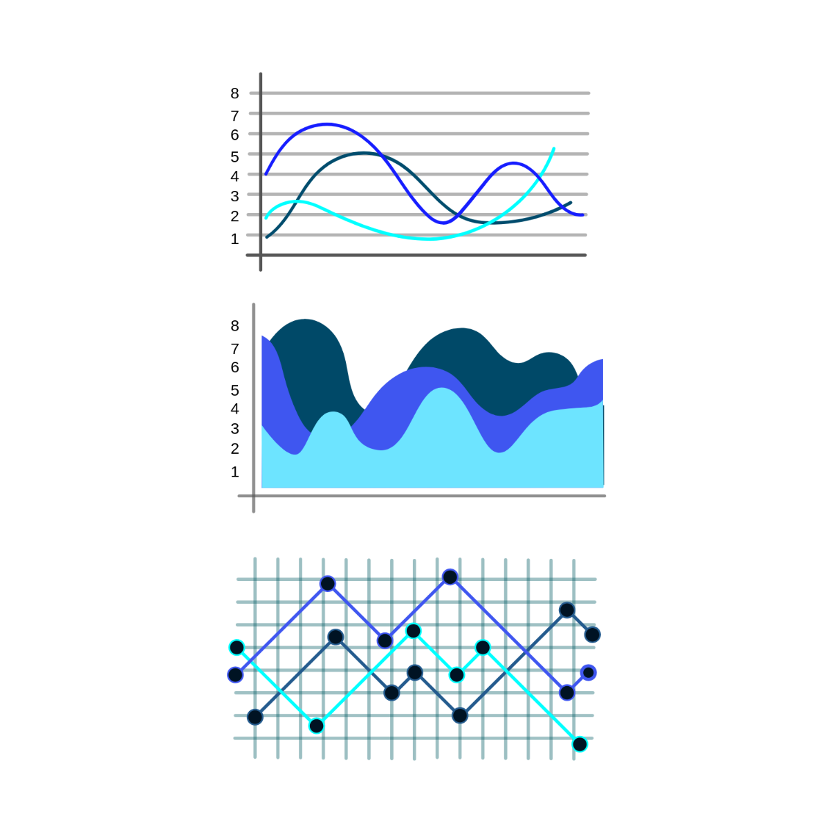 Blue Graph Vector Template