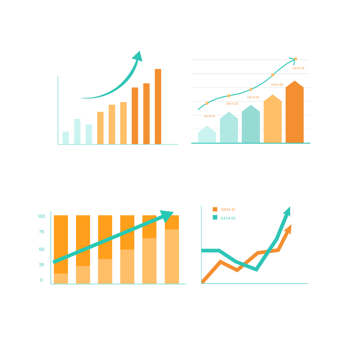 Growth Graph Vector Template