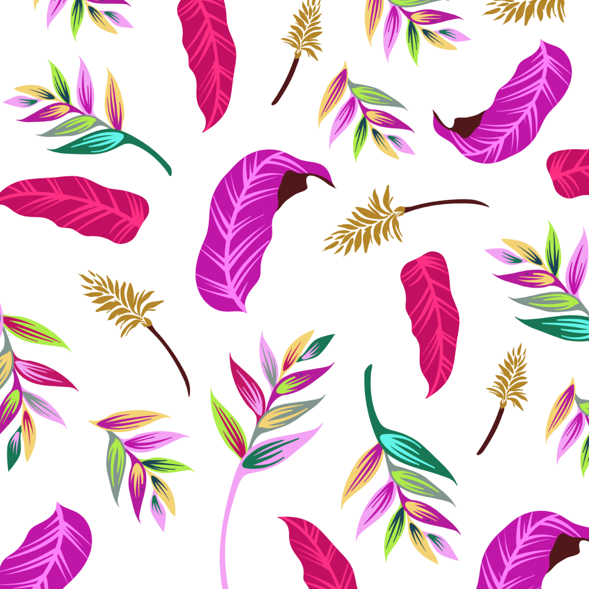 Free Hipster Leaves Vector Template