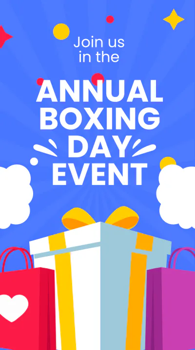 Free Boxing Day Event Instagram Story Template to Edit Online