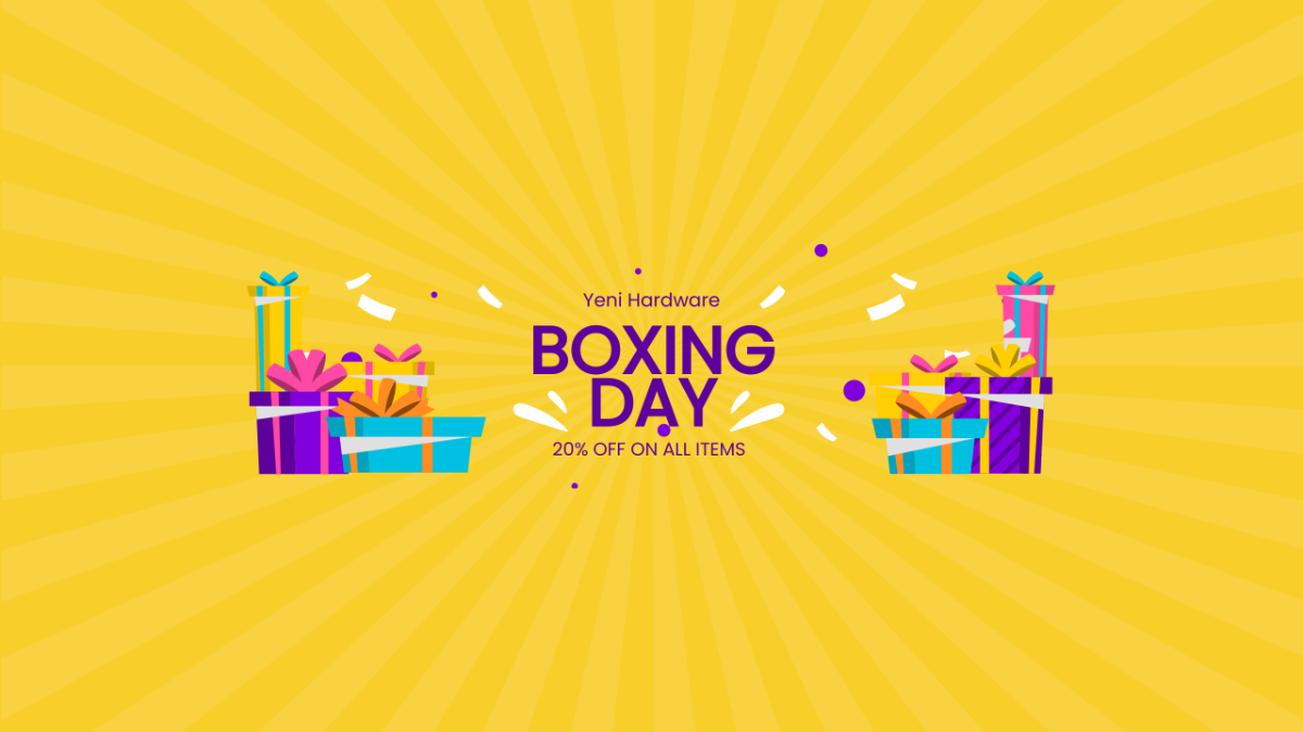 Free Boxing Day Promotion YouTube Banner Template