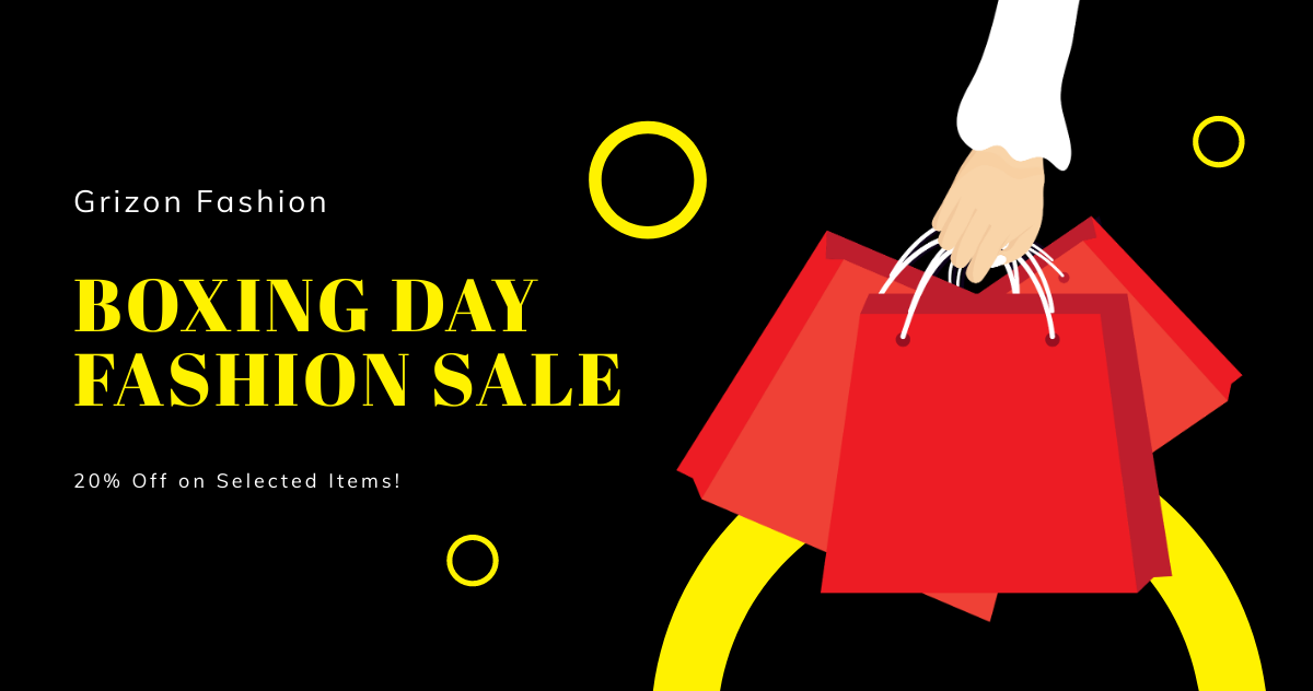 Boxing Day Fashion Sale Facebook Post Template
