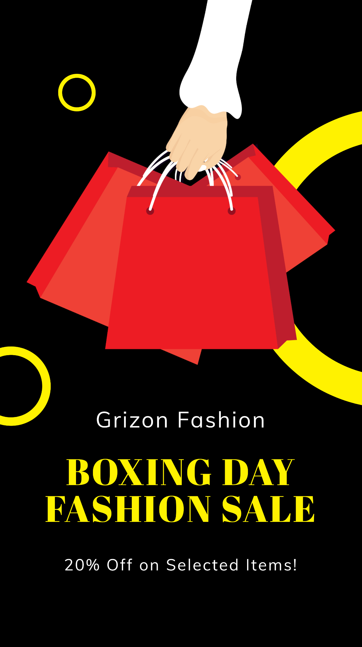Free Boxing Day Fashion Sale WhatsApp Post Template