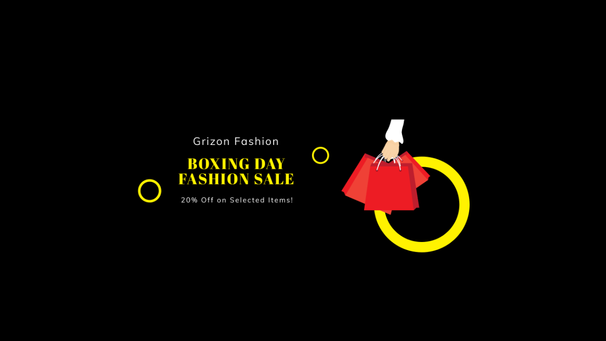 Boxing Day Fashion Sale YouTube Banner Template