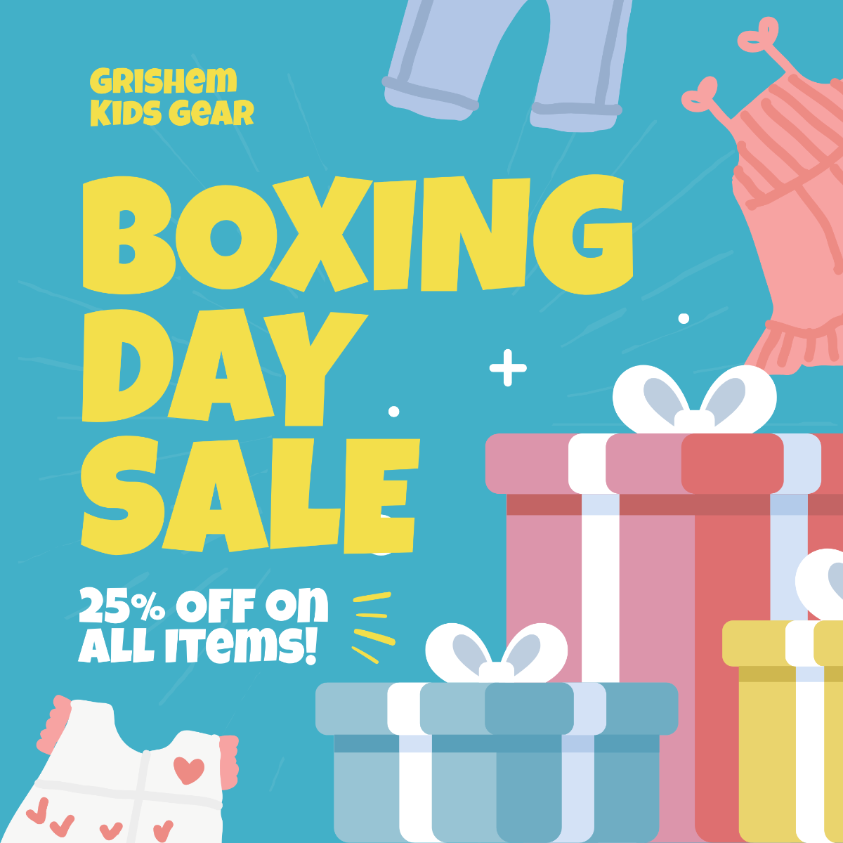 Boxing Day Kids Fashion Sale Instagram Post Template