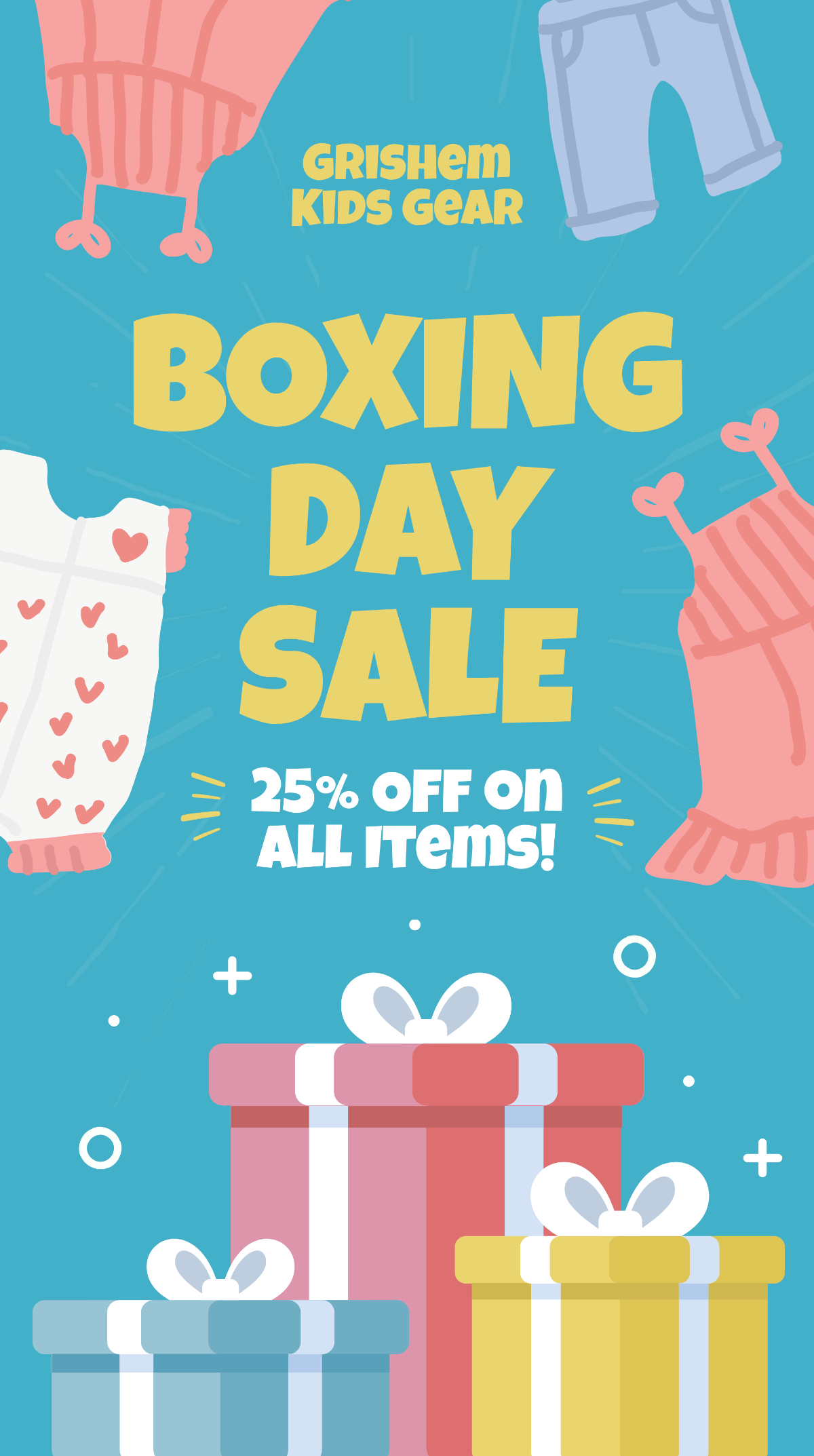 Boxing Day Kids Fashion Sale Instagram Story Template