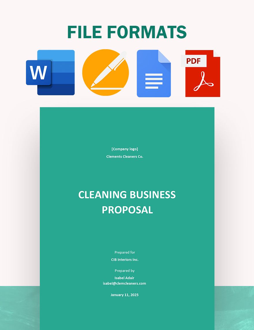 Sample Cleaning Business Proposal Template