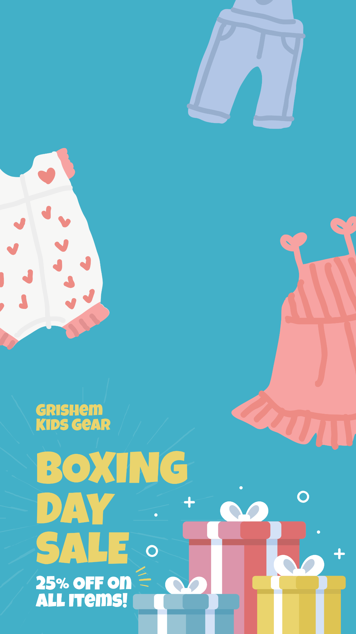 Boxing Day Kids Fashion Sale Snapchat Geofilter Template