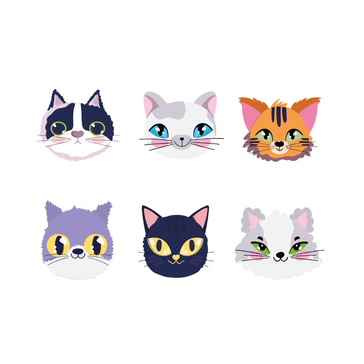Free Cat Face Vector Template