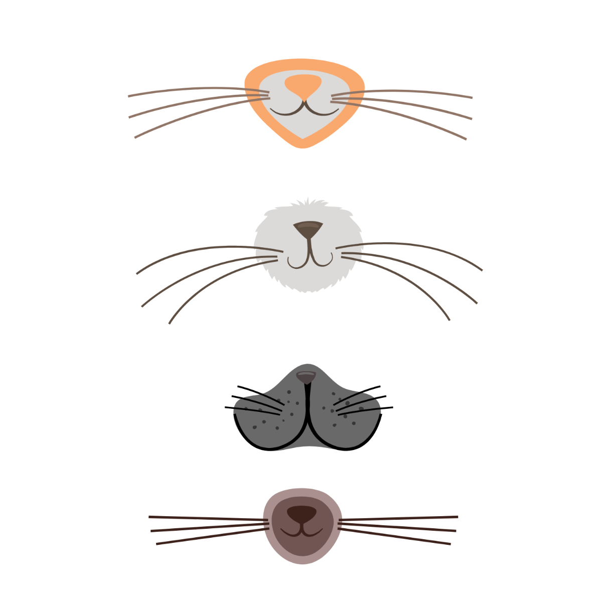 Cat Whiskers Vector Template