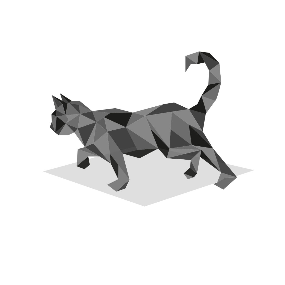 Geometric Cat Vector Template